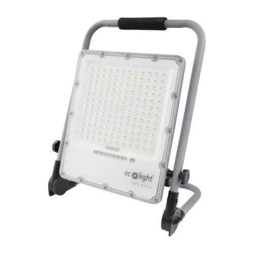 Ecolight Led Hordozható Reflektor, 100W, 5000K, 2340lm, 5V DC 2-3A, IP65, 90°, 9Ah