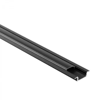   Ecolight Aluminium LED profil, FEKETE,fekete búrával, süllyesztett, 2 méter