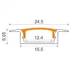   Ecolight Aluminium LED profil, FEKETE,fekete búrával, süllyesztett, 2 méter
