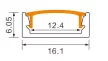 Ecolight alumínium led profil, átlátszó fedővel, falon kívüli, 2 méter,