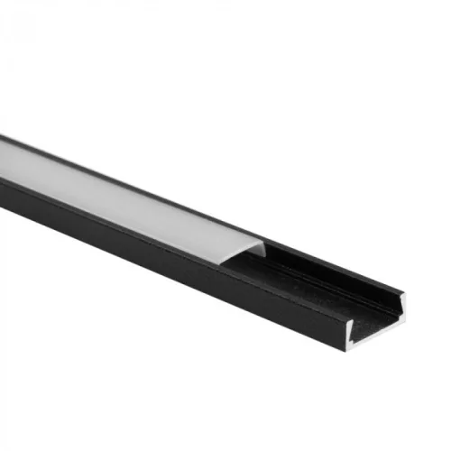 Ecolight LED Aluminium profil, Fekete, Falon kívüli , opál búra, 2m