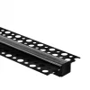   Ecolight Gipszkartonba rögzíthető FEKETE aluprofil átlátszó fedővel, végzáróval, Belső: 12mm, 2 méter