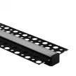Ecolight Gipszkartonba rögzíthető FEKETE aluprofil matt fedővel, végzáróval, Belső: 12mm, 2 méter