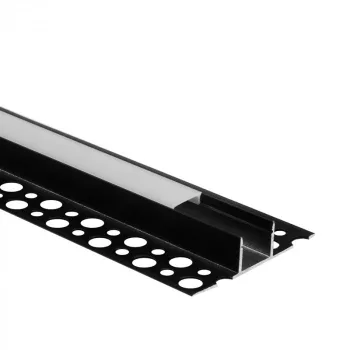   Ecolight Gipszkarton profil, Fekete, Falon kívüli , opál búra, 2m