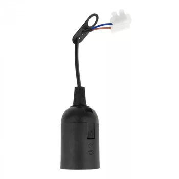 Ecolight E27 foglalat 15cm ideiglenes kábellel, fekete