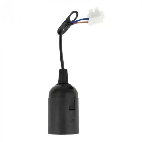 Ecolight E27 foglalat 15cm ideiglenes kábellel, fekete