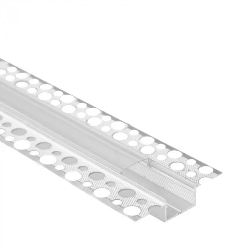 Ecolight Gipszkartonba rögzíthető Eloxált aluprofil átlátszó fedővel, végzáróval, Belső: 17mm, 2 méter