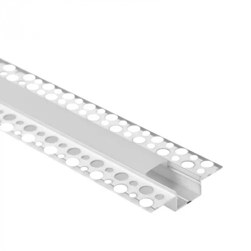 Ecolight Gipszkartonba rögzíthető Eloxált aluprofil matt fedővel, végzáróval, Belső: 17mm, 2 méter