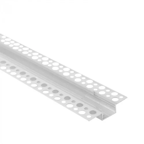 Ecolight Gipszkartonba rögzíthető FEHÉR aluprofil átlátszó fedővel, végzáróval, Belső: 17mm, 2 méter
