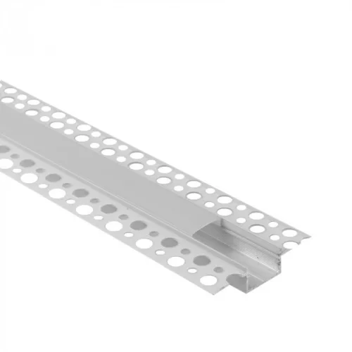 Ecolight Gipszkartonba rögzíthető FEHÉR aluprofil matt fedővel, végzáróval, Belső: 17mm, 2 méter