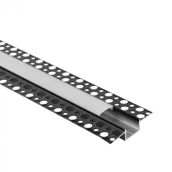  Ecolight Gipszkartonba rögzíthető FEKETE aluprofil matt fedővel, végzáróval, Belső: 17mm, 2 méter