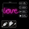   TelForceOne LED Valentin napi Dekoráció, 5,1W, Rózsaszín, LOVE felirat 