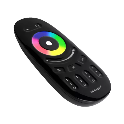 Mi-Light - FUT096B - RGBW csoport (zóna) TÁVIRÁNYÍTÓ RGB+fehér LED szalaghoz,sárga,4 csatornás, 2XAAA, IP20, FEKETE