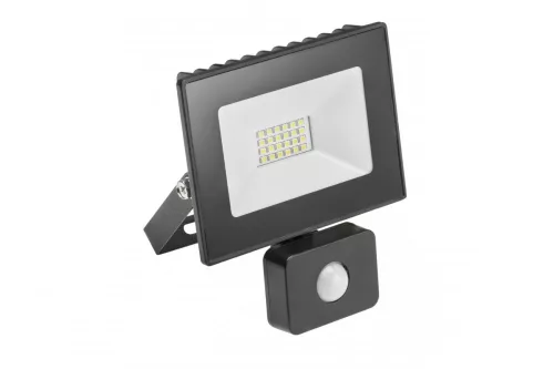 G-TECH LED-es reflektor mozgásérzékelővel, 20W, 1400lm, AC220-240V,50/60 Hz,PF>0,9,IP65,120°,6400K, fekete ház