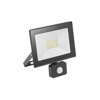   G-TECH LED reflektor mozgásérzékelővel, 30W, 2100lm, AC220-240V,50/60 Hz,PF>0,9,IP65,120°,6400K, fekete ház, fekete színű