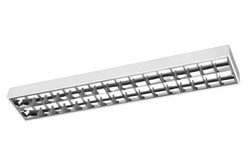 GTV LED fénycsőre szerelt tükrös-rácsos lámpatest 2x120cm falon kívüli, 2x36W, T8