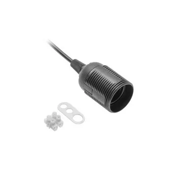   E27 foglalat, kábel és csatlakozó, AC220-240V, max.60W, 2x0,75mm2, fehér