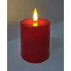   Trixline Műanyag nagy gyertya, 2*AA, 9cm,  IP20, piros, sárgán villogó láng