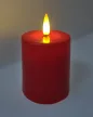 Trixline Műanyag nagy gyertya, 2*AA, 9cm,  IP20, piros, sárgán villogó láng