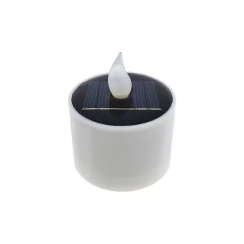   TRX Műanyag napelemes gyertya, 5,2x5,8cm, villogó meleg fehér