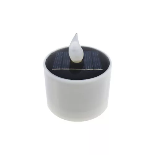 TRX Műanyag napelemes gyertya, 5,2x5,8cm, villogó meleg fehér