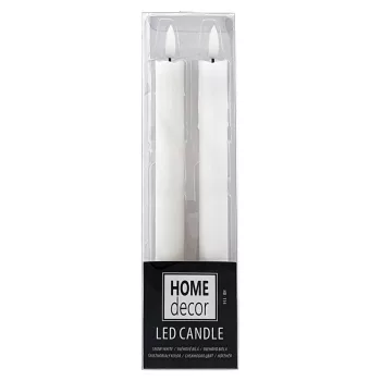   Trixline Műanyag hosszú LED gyertya 2xAA, 255mm x 22mm, fehér, 2db/csomag