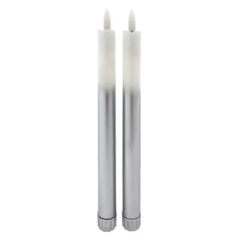   Trixline Műanyag hosszú LED gyertya 2xAA, 255mm x 22mm, fehér/ezüst , 2db/csomag