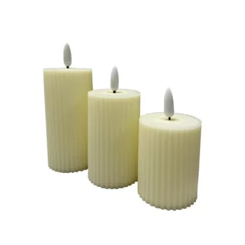   Trixline LED Dekor gyertya, Vanília szett, 3db (10/12/14cm), 3XLR45 elemmel