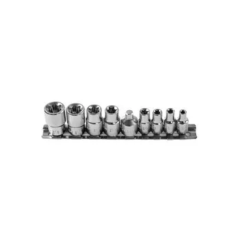 Torx bit foglalat 1/4" és 3/8", 9 db