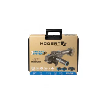   AKKUS SZÉNKEFE NÉLKÜLI SAROKCSISZOLÓ 125 MM 18V+ 2xAKKUMULÁTOR PACK 4.0 18V + TÖLTŐ 4A 18V + BMC