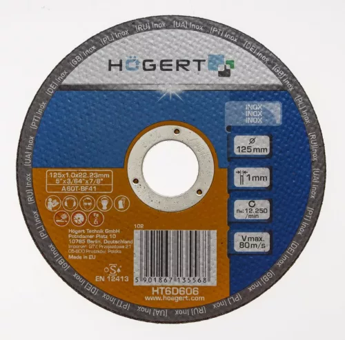 Vágókorong (inoxhoz), ultra vékony (1 mm), 125 x 1 x 22,23 mm