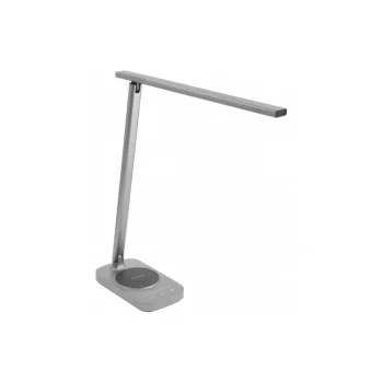   LED asztali lámpa BRESSI 8W, 450lm, AC220-240V, 3-CCT, vezeték nélküli töltés, USB, PF>0,5, RA>80, szürke