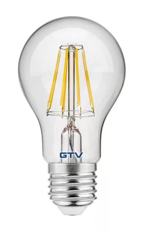 LED fényforrás 8W, A60, E27, 3000K FILAMENT, AC220-240V, sugárzási szög 360°, 800lm, 70mA