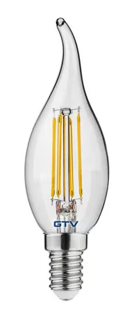 LED fényforrás 4W, C35L, E14, 3000K, FILAMENT, AC220-240V, sugárzási szög 360°, 400 lm, 35mA