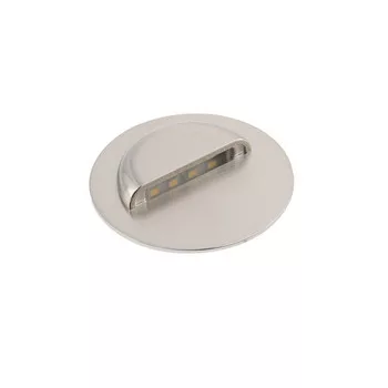   LED lépcsőházi lámpatest, ESCADA OA, DC12V, IP20, kerek, átlátszó burkolat, 0,8W, 70 lm,4000K,inox, kábel 1,5 m