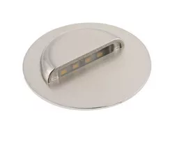 LED lépcsőházi lámpatest, ESCADA OA, DC12V, IP20, kerek, átlátszó burkolat, 0,8W, 70 lm,4000K,inox, kábel 1,5 m