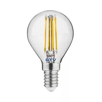   LED fényforrás 4W, G45, E14 3000K, FILAMENT, AC220-240V, sugárzási szög 360°, 400lm, 35mA