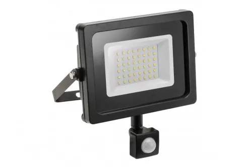 LED reflektor iNEXT mozgásérzékelővel 30W 2400lm, PF>0,9, RA>80, IP65, 120°, 6400K, fekete, 6400K