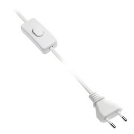 Tápkábel kapcsolóval, 2m, fehér, 2x0,75mm2