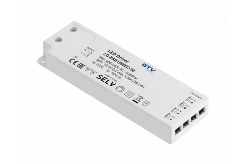 LED tápegység 15W SLIM EASY CLICK 12VDC, bemenet 220-240 VAC, IP20, dimmensions 129x42x16 mm miniAMP+kábel