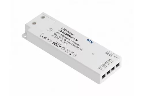 LED tápegység 60W SLIM EASY CLICK 12VDC, bemenet 220-240 VAC, IP20, dimmensions 190x62x21 mm miniAMP+kábel