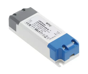 LED tápegység PRO 12W, bemenet 220-240VAC, 50/60 Hz, kimenet 12VDC, IP20, 120x42x27mm, 120x42x27mm