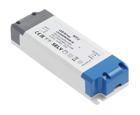 LED tápegység PRO 54W, bemenet 220-240VAC, 50/60 Hz, kimenet 12VDC, IP20, 155x53x30mm, 155x53x30mm
