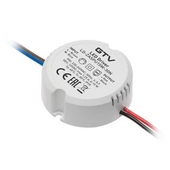   LED tápegység 15W , bemenet 220-240VAC/kimenet 12V DC, 50-60 Hz, IP20, átmérő 55 mm