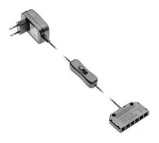 Tápegység LED világításhoz max. 12W, bemenet 220-240V AC/kimenet 12V DC, kapcsolóval és elosztóval
