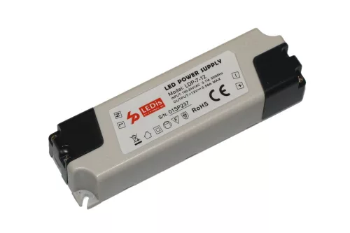 Ledis műanyag házas Led tápegység, 7W, 12V, 0,58A, 100X29,5X22mm, Sorkapcsos