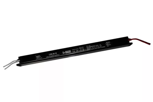 Ledis Alumínium házas Tápegység, 36W, 12V, 3A, 256X18X18 mm, IP20