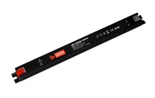 Ledis Alumínium házas Tápegység, 60W, 24V, 5A, 316X18X15mm, IP20, sorkapcsos