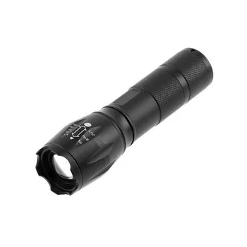   ED zseblámpa 5W, 3xAAA elemek 1,5 V SOS zoom, 300lm, 6400K, hatótávolság 200m, IP44, fekete színű