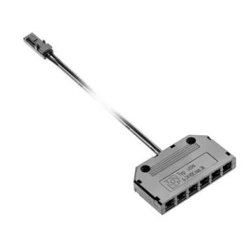   LED csatlakozó elosztóval 6 aljzat, 6-24V DC, max. 3A IP20, 2 m kábel miniAMP-mal, fekete színű
